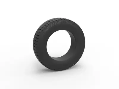 Semi truck tire 6 Scale 1 to 25 3D print model