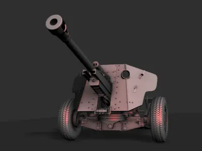 Anti Aircraft Gun Low-poly 3D model by stonegamer
