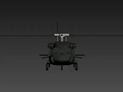 The image shows a 3D model of a helicopter Low-poly 3D model