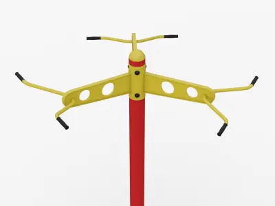 Outdoor fitness Equipment Triple Chin-up Trainer 3D model