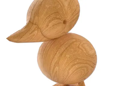 Wooden Duck Figurine 3D model