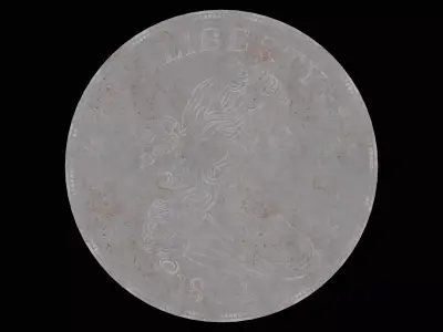 Liberty Coin used Low-poly 3D model