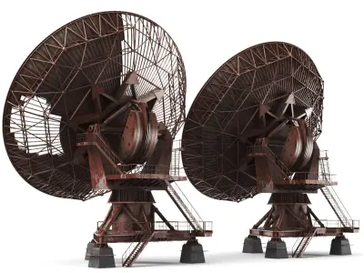 Detailed Apocalyptic Satellite Dish 3D model