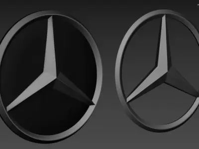 Mercedes-Benz Logo Low-poly 3D model