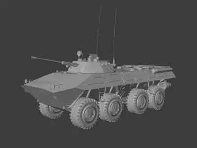 HighPoly BTR-90 russian armoured vehicle 3D model