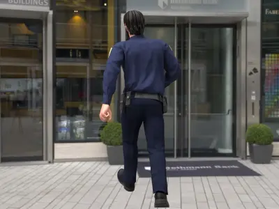 Rigged Police 02 3D model