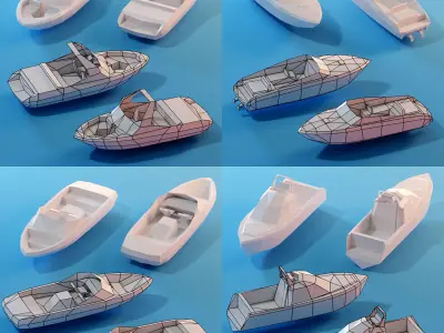 Paper Vessels Low-poly 3D model