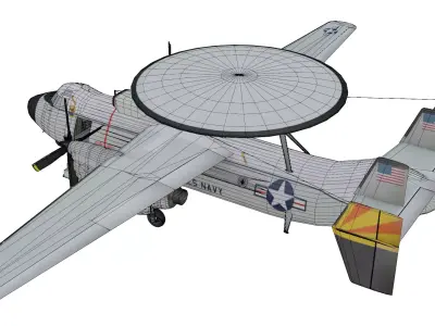 Northrop Grumman E-2 Hawkeye Low-poly 3D model