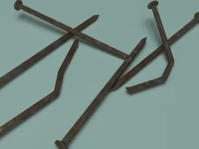 rusty Metal nail - Game Ready - VR AR Low-poly 3D model