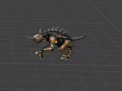 Mech Wolf Predator  Armored Sci-Fi Beast 3D model