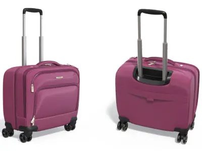 Wheeled Travel Suitcase Purple 3D model