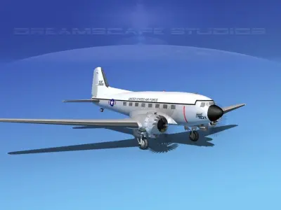 Douglas C-47 Dakota USAF V01 3D model