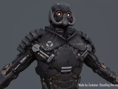 Game-ready Juggernaut Robot Unity Unreal Engine Low-poly 3D model