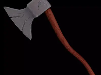 3D Stylized Gameready Axe Free low-poly 3D model