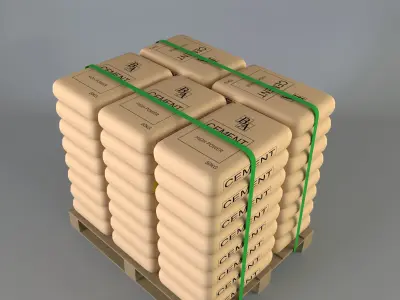 Cement pallet Low-poly 3D model