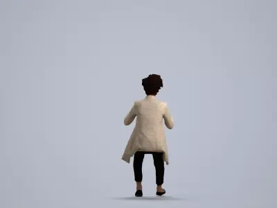 00160Lynn010 - Adult Caucasian woman sitting in office wearing 3D model