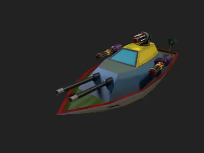 Low Poly Boat Game Ready Asset Low-poly 3D model