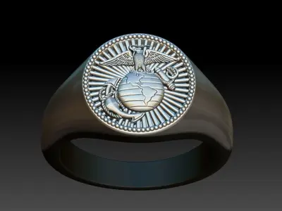 UNITED STATES MARINE CORPS MENS SIGNET FASHION RING JEWELRY 3D print model buy