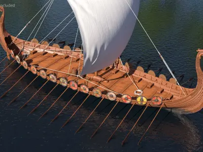  Viking Drakkar Sail Raised 