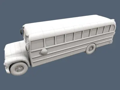 School bus Low-poly 3D model
