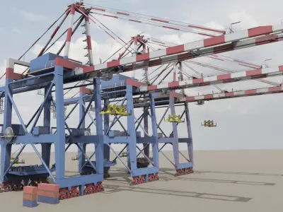 Harbour Crane Low-poly 3D model purchase