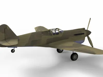 Fighter Plane Low-poly 3D model