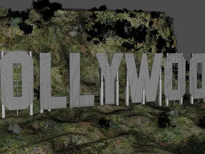 Hollywood Sign Hills 3D model