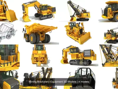 Mining Machinery Equipment 3D Models 3D Model Pack