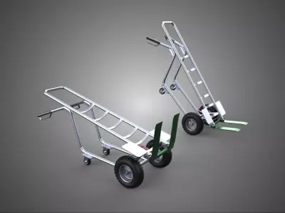 FOUR WHEEL TILT HAND TRUCK CASTER TROLLEY PALLET CART FORK LIFT 3D model