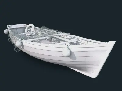 Old fishing boat 3D model