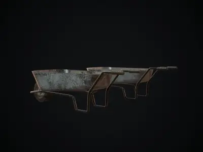 Wheelbarrow two wheelbarrows Low-poly 3D model