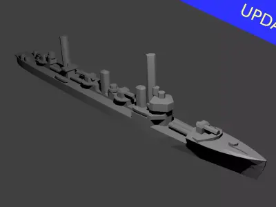 Japanese Minekaze Class Destroyer Warship 3D print model