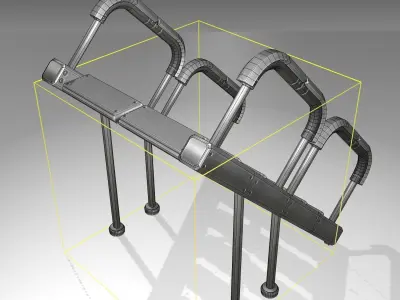 Futuristic Stairs - 28 - Basic Textures Low-poly 3D model