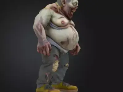 Undead Zombie 3D Model Realistic Horror Figure Free 3D print model buy