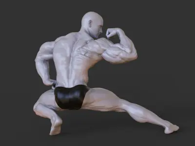 Bodybuilder Pose 3D print model 8