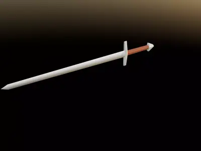 Low poly one handed sword 3D model