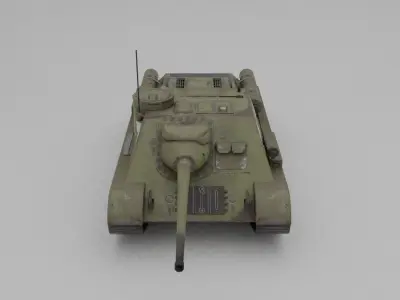 SU-85M Tank Destroyer Low-poly 3D model