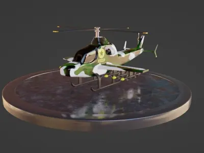 Helicopter  Camouflaged 3D model