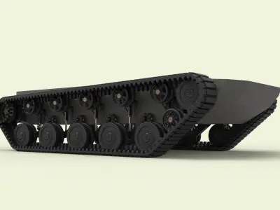 Rubber track chassis 3D model