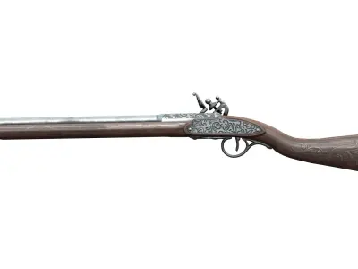 Steampunk Riffle Low-poly 3D model