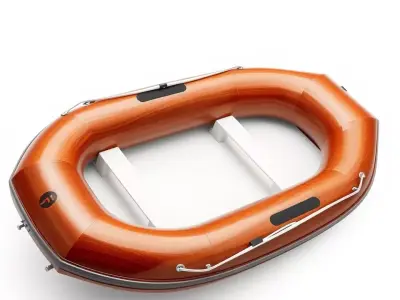 Orange Inflatable Raft model pack Low-poly 3D model