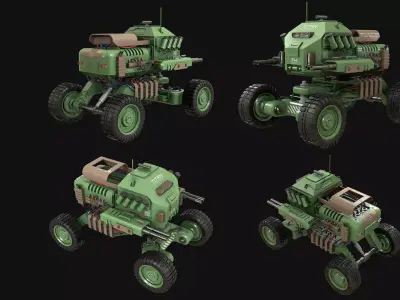 UGV Concept-1-All Colors 3D Model Pack