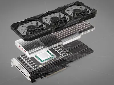 Nvidia GIGABYTE RTX 2070 Graphics Video Card 3D model