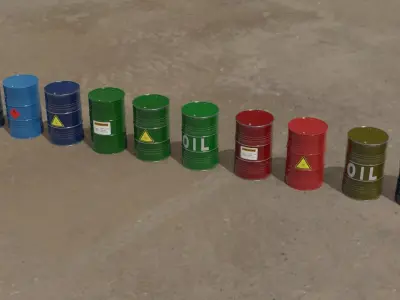 10 Barrel 3D models Low-poly 3D model