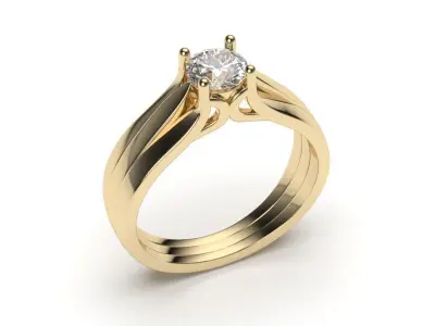 solitaire with ring sizes  8 part S105 3D print model