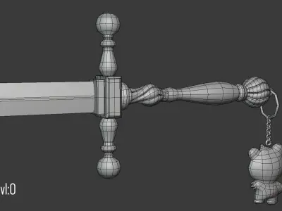 Hololive Kureiji Ollie Sword Low-poly 3D model