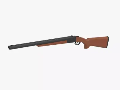 Double barrel shotgun Low-poly Low-poly 3D model