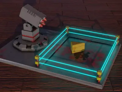 Sci-fi mousetrap Low-poly 3D model