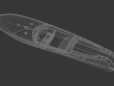 Classic Wooden Runabout Speedboat 3D model 3D model