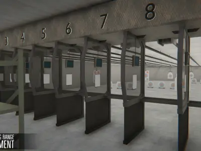 Shooting Range - basement 2 user reviews Low-poly 3D model